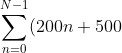 \sum_{n=0}^{N-1}(200n+500)q(1-q)^n+\sum_{n=N}^\infty(200N+2500)q(1-q)^n =\frac{100(2+3q+2(1-q)^N(11q-1))}{q}